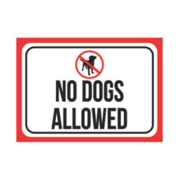 No Dogs Allowed Large Print Black Red White Picture Poster Animal