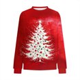 thumbnail image 7 of Craaazy Women's Fashion Christmas Long Sleeve Shirts Round-Neck Santa Snowflake Print Casual Blouse Gifts, 7 of 7