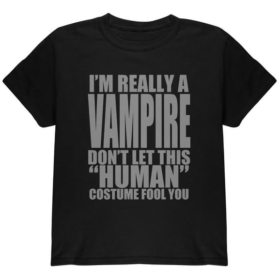 Halloween Human Vampire Costume Youth T Shirt Black YLG