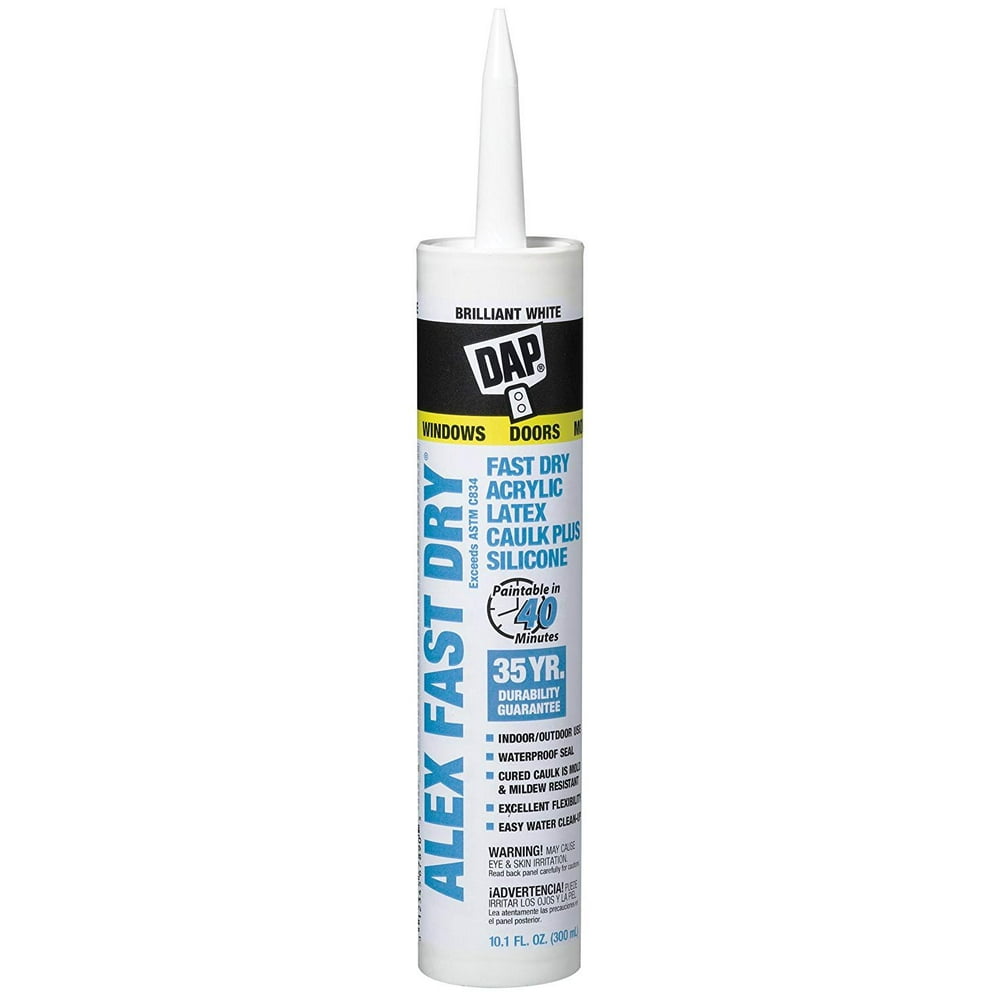 Dap 18425 10.1 Oz White Alex Fast Dry Acrylic Latex Caulk Plus Sil