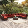 thumbnail image 1 of vidaXL 11 Piece Garden Lounge Set with Cushions Poly Rattan Brown, 1 of 5