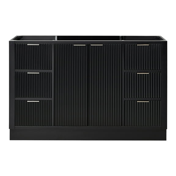 ARIEL Milan 54 Inch Single Sink Base Cabinet in Black