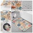 thumbnail image 6 of Boho Morocco Bath Mat 3 Piece Bathroom Rug Set, Retro Farmhouse Ethnic Neutral Aesthetic Non Slip Bath Rug Contour Mat and Toilet Lid Cover, Absorbent Shower Mats Soft Bath Rugs and Mats Sets, 6 of 8