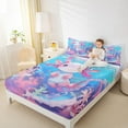thumbnail image 4 of Feelyou Pink Axolotl Teens Twin Sheet Sets, Watercolor Coral Bedding, 3 Pieces, 4 of 7