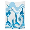 thumbnail image 3 of Ambesonne Aquatic Tablecloth Rectangular Table Cover, Surfer Waves Summertime, 60"x84", Blue Pale Blue, 3 of 4