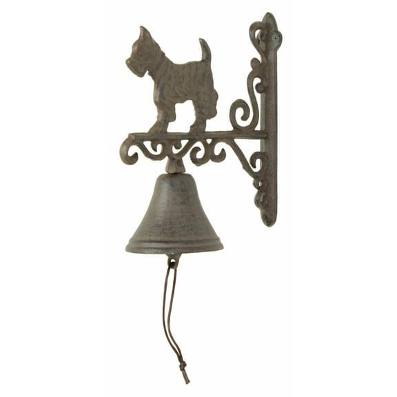 Cast Iron Rustic Vintage Western Scottish Terrier Dog Door Wall Dinner Yard Bell