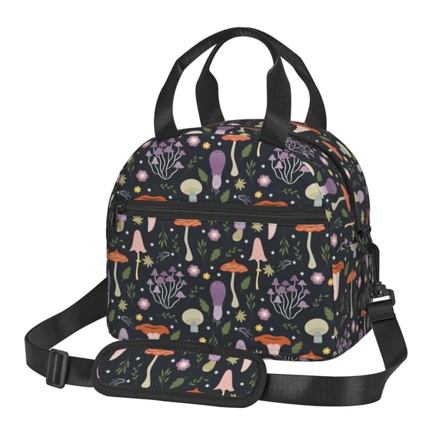 Fotbe Mushrooms Bolsa de Almuerzo con Estampado, Lonchera Aislada, Contenedores de Comida Reutilizables Tipo Cooler a Prueba de Fugas