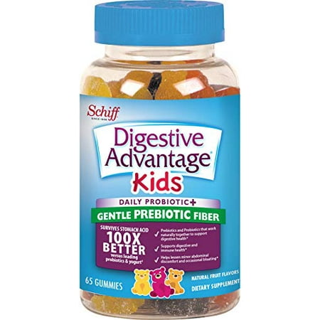 Digestive Advantage Prebiotic Fiber Plus Probiotic Gummies 48 Count (Pack of 2)