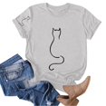 thumbnail image 5 of YLHFASHION Hauts pour Femmes Mode Manches 3/4 Col Rond Chemises Décontractées Tendance Blouses Imprimées Plissées devant t-Shirts Liquidation T-shirt Manches Courtes pour Femmes, 5 of 5