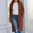 thumbnail image 6 of Baberdicy Cardigan Sweater Women's Autumn and Winter Solid Color Fashionable Thin Lapel Long Woolen Coat Casual Cardigan Women's Cardigans Brown, 6 of 8