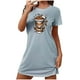 thumbnail image 5 of Camisón corto de talla grande para mujer, camisón de manga corta con estampado de pecho a la moda, camisón para mujer, 5 of 5