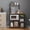 Rustic Brown and Ink Black, variant on LEDREM Baker's Rack with Wire Basket and Hooks, Microwave Stand and Kitchen Storage Rack for Pots and Spices, Golden Oak and Cloud White