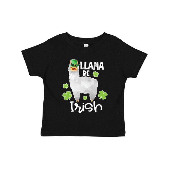 Inktastic St. Patrick's Day Llama Be Irish with Green Shamrocks Boys or Girls Toddler T-Shirt