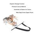 thumbnail image 3 of Open Top Canvas Tote Bag with Zipper Reusable Shopping Bag 13.5x15" Roomy Carryall Fox with A Bird, 3 of 9