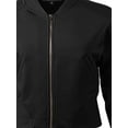 thumbnail image 4 of A2Y Women's Solid Heavy Siro Rayon Brushed Effect Bomber Jacket Black M, 4 of 7