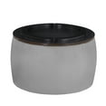 thumbnail image 3 of Round End/Side Table With Storage, Storage Ottomans with Square Footstool, Wooden Tray, Fabric Wrapped, 2-in-1 Multifunctional Furniture for Home Living Room Bedroom, Gray, 3 of 8