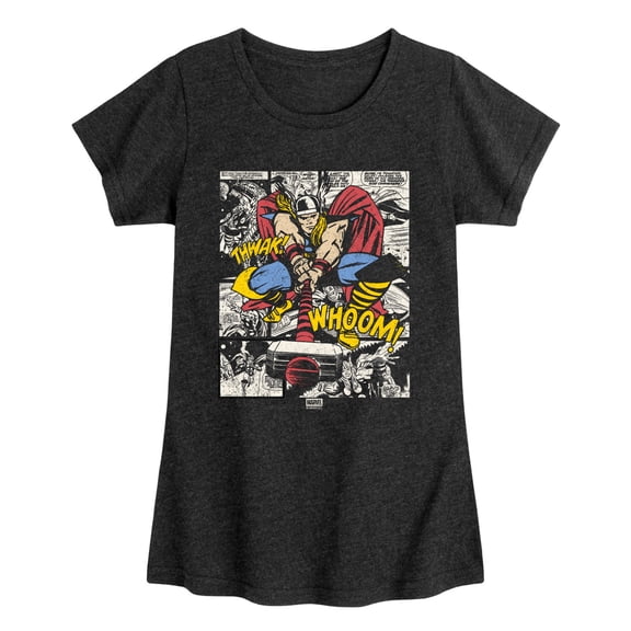 Thor - Comic Panels Fitted Short Sleeve Graphic T-Shirt