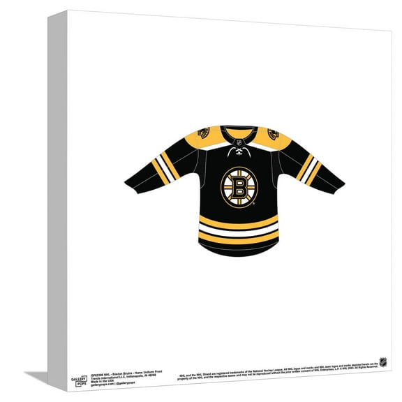 Gallery Pops NHL - Boston Bruins - Home Uniform Front Canvas Wall Art, Unframed Version, 12" x 12"