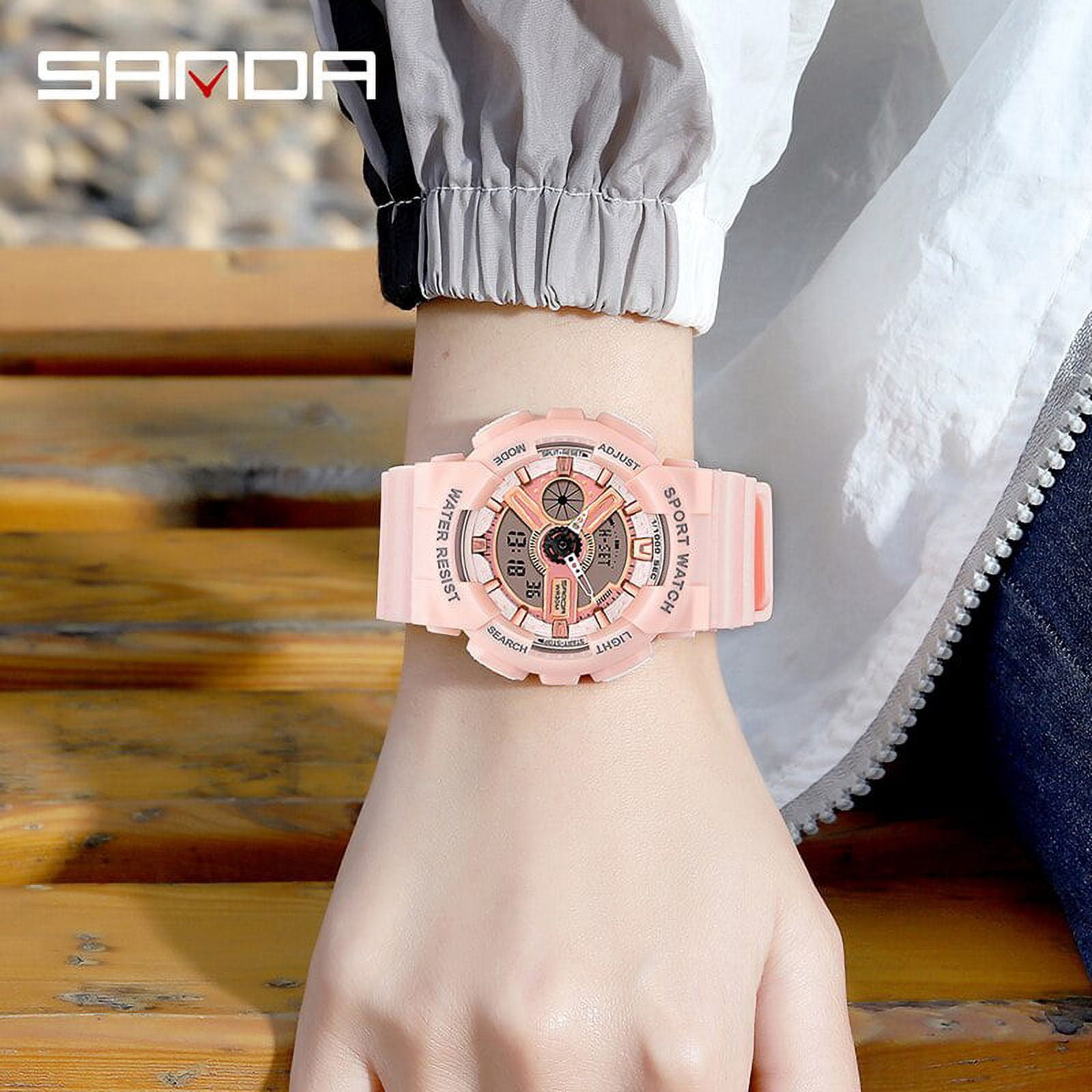 SANDA Women Sports Watches Multifunction Fashion Quartz Clock Luxury Analog Digital Waterproof Ladies Watches Relogio Feminino