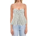 thumbnail image 2 of Women Y2k Tube Tops Strapless Floral Bandeau Vest Tie Up Sleeveless Backless Cute Tops Grunge Clothes White L, 2 of 9