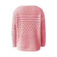 thumbnail image 5 of UTSJKR Women's Hollow Out Knit Sweaters 2024 Fashion Clothing Elegant Solid Crew Neck Pullover Tops Casual Loose Fit Cozy Oversized Knitwear Fall Winter Long Sleeve Sweaters Red XL, 5 of 9