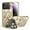 Gold, variant on for iPhone 14 Pro Max Magnetic Clear Case, Aluminum Alloy Frame + Secure Lock Buckle Shockproof Cover with Lens Protection & Kickstand, Support MagSafe Wireless Charger Case,Gold