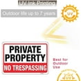 thumbnail image 5 of Large No Trespassing Signs Private Property Metal 10x14 Inch Rust Free Aluminum,Durable/Weatherproof Up to 8 Years Outdoor for Home (4-Pack), 5 of 8