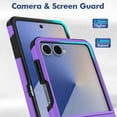 thumbnail image 4 of Allytecgroup Rugged Samsung Galaxy Z Flip 7 Case with Screen Protector, Full Body Protective Anti-Scratch Phone Case for Samsung Galaxy Z Flip 7 Cover with Detachable Hand Strap,  Purple, 4 of 6