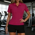 thumbnail image 3 of Mittory Women's Short Sleeve Sweater Casual Summer Ribbed Collared Shirts Thread Knitted Tops, 3 of 8