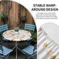 thumbnail image 2 of Orange Floral Spring Round Tablecloth for 36-44 Inch Tables, Fitted Table Cover with Elastic Edge, Butterfly Botanical Summer Waterproof Outdoor Table Cloth Protector for Patio Garden Dinner Picnic, 2 of 9