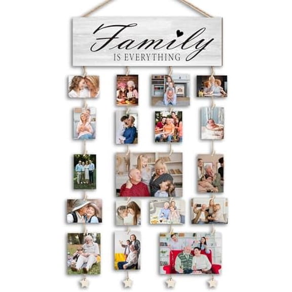 Picture Frames Collage Photo Hanging Display Picture Board,Family Picture Frames Collage Wall Decor,Family is Everything Photo Board,Home Liveing Room Bedroom Wall Decor$$Home Decor, Kitchen, & Other