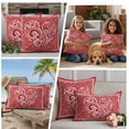 thumbnail image 5 of Valentine's Day Outdoor Waterproof Pillow Covers, Red Love Retro Country Abstract Art Decorative Square Throw Pillowcase Sofa Cushion Sham for Patio/Couch/Chair, 24"x24" 2 Pack, 5 of 8