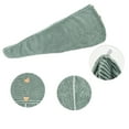 thumbnail image 3 of 1 Pc Women Soft Pinstripe Hair Towel for Bathroom Vacation Business Travel Green Coral Velvet, 3 of 3