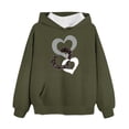 thumbnail image 2 of Dezsed Toddler Boys Girls Hoodies Valentine's Day Oversized Sweatshirts Children's Long Sleeved Printed Round Neck Hooded Sweatshirt for 9-10 Years Army Green, 2 of 5
