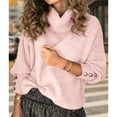 thumbnail image 5 of Women's Oversized Chunky Pullover Sweaters Cowl Neck Long Sleeve Winter Slouchy Loose Knit Sweaters Pink XXL, 5 of 8