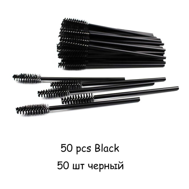 Cepillo desechable para pestañas, 25/50 Uds., cepillo para ojos de cristal, mango de diamante, Mini varitas para máscara, cepillo, extensión de pestañas, juego de brochas de maquillaje Tan Jianjun unisex