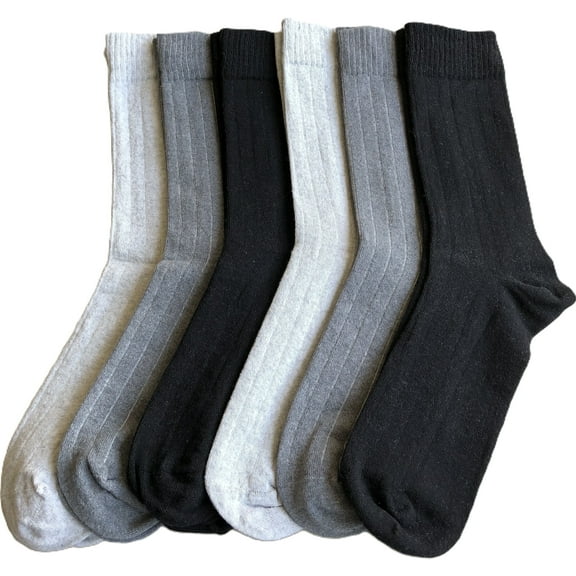 H & B Men's Cotton Crew Socks, Breathable Dress, Casual Lightweight Comfortable  Groomsmen 6 pack