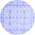 thumbnail image 1 of Ahgly Company Machine Washable Indoor Round Oriental Blue Traditional Area Rugs, 6' Round, 1 of 4