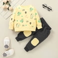 thumbnail image 4 of Gerichy Toddler Baby Boy Clothes Fall Winter Outfit, Toddler Baby Boys Girls Cartoon Dinosaur Pullover Sweatshirts Tops+Pants Sports Outfits, 4 of 4