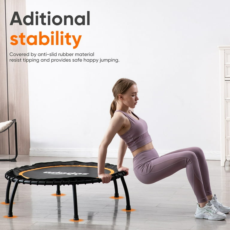 Zupapa Silent 40in Fitness Trampoline Indoor Mini Rebounder for Adults Max Limit 330 lbs