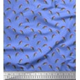 thumbnail image 2 of Soimoi Blue Cotton Voile Fabric Woodpecker Bird Print Sewing Fabric Yard 42 Inch Wide, 2 of 3
