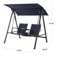 thumbnail image 5 of Mainstays Dashwood 2-Seat Steel Canopy Porch Swing, Blue, 5 of 6