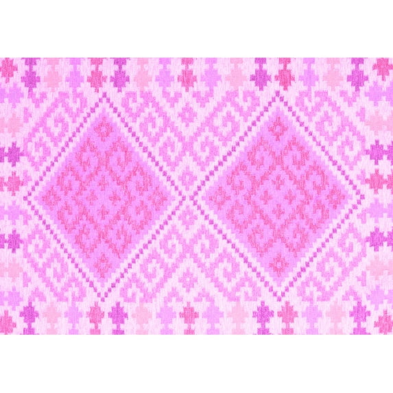 Ahgly Company Indoor Rectangle Southwestern Pink Country Area Rugs, 7' x 10'