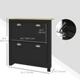 thumbnail image 3 of HOMCOM Armoire à Chaussures de Couloir avec 2 Tiroirs Basculants pour 12 Paires de Chaussures Noir, 3 of 10