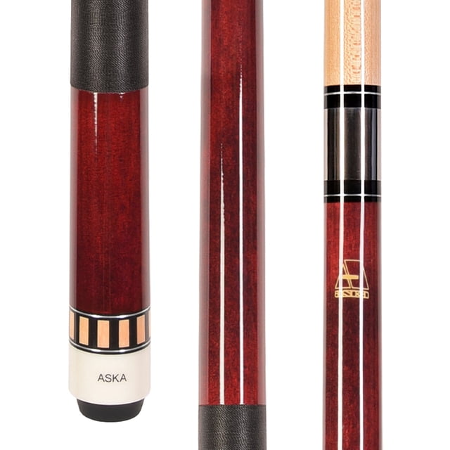 ASKA L25 Red 58" Two-Piece Pool Cue with Hard Rock Maple Shaft and 13mm Leather Tip - 19 oz