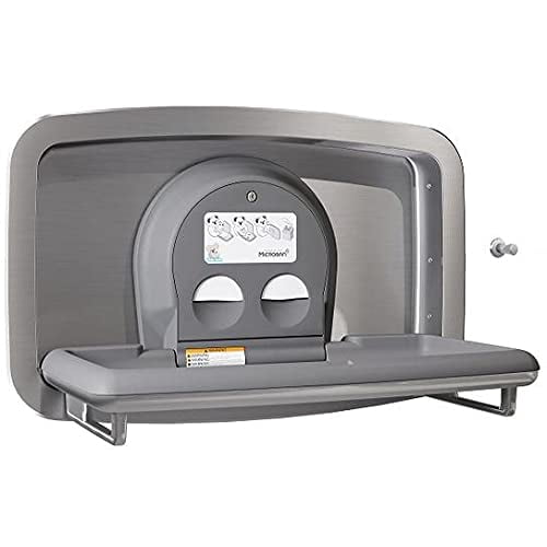 Baby Changing Station, Wall Horizontal Mount, 37.06 X 21.63, Gray