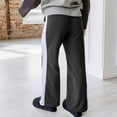 thumbnail image 5 of Womens Sweatpants Wide-leg with Pockets Spring Summer Fashion Solid Color Pockets Outwear Wide Leg Drawstring Long Pants Trousers For for Golf, Athletic,Travel, Work Dark Gray XL, 5 of 7