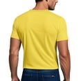 thumbnail image 6 of Mesh Workout Shirts for Men Casual Quick Dry Athletic Short Sleeve crew neck T-Shirts Lightweight Moisture Wicking Activewear Yellow S, 6 of 8