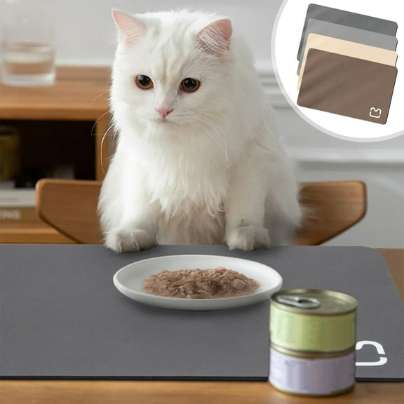 Anti Slip Pet Feeding Pad for Cats & Dogs,Waterproof Non Slip Silicone Feeding Mat with Rubber Backing,Reusable Floor Protector for Food Water Bowls,Durable No Stains Water Bowl Dispenser Mat