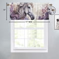 thumbnail image 4 of Watercolor Horse Kitchen Curtain Valances Farm Animal Purple Lavender Window Valance for Bedroom Bathroom Living Room Dining Room Valances Set 54 by 18 in, 1 Panel, 4 of 6